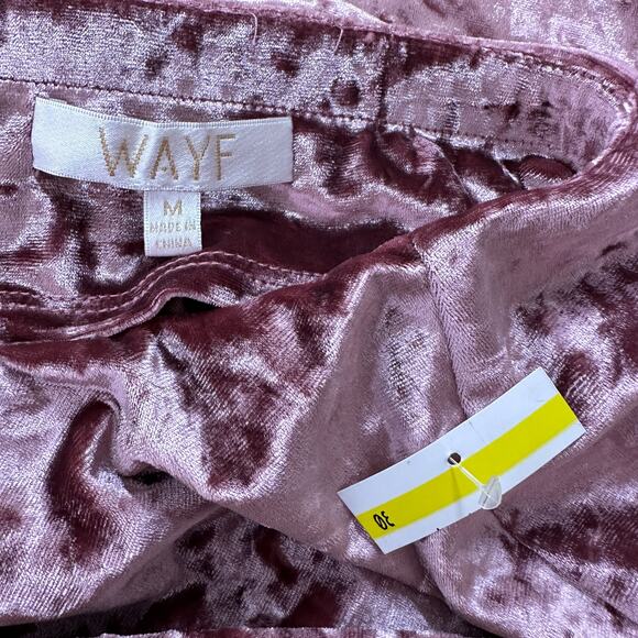 WAYF x Emma Rose Samantha Ruched Crushed Velvet Slit Midi Skirt Pink Medium NWT - Picture 11 of 12